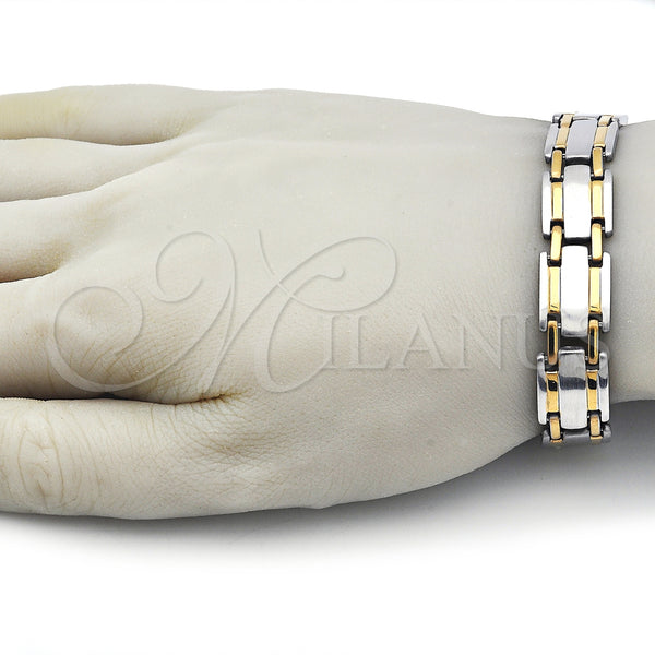 Stainless Steel Bracelet — Solid Bracelet Polished Two Tone 03. 13 MM — alternate product view — SKU 153835 | Acero Inoxidable brazalete — Solid Bracelet pulido Two Tone 03. 13 MM — SKU 153835