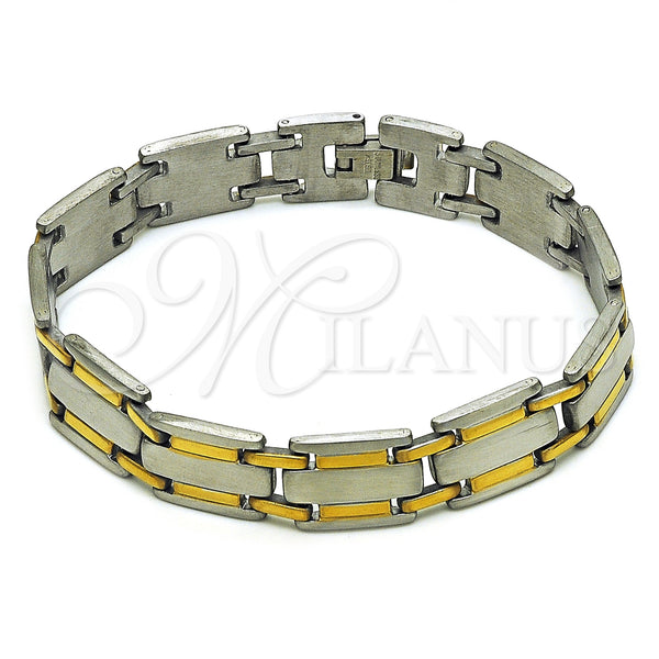 Stainless Steel Bracelet — Solid Bracelet Polished Two Tone 03. 13 MM — main product view — SKU 153835 | Acero Inoxidable brazalete — Solid Bracelet pulido Two Tone 03. 13 MM — SKU 153835