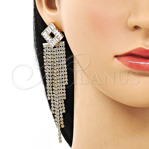 Gold Filled Ring — Long Earring Baguette Design with White Cubic Zirconia — alternate product view — SKU 153846 | Oro Laminado anillo — Long Earring Baguette diseño with blanco Cubic Zirconia — SKU 153846