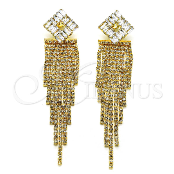 Gold Filled Ring — Long Earring Baguette Design with White Cubic Zirconia — main product view — SKU 153846 | Oro Laminado anillo — Long Earring Baguette diseño with blanco Cubic Zirconia — SKU 153846