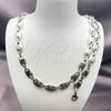 Stainless Steel Necklace and Bracelet, Puff Mariner Design, Polished, Steel Finish, 06.116.0021.22