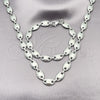 Stainless Steel Necklace and Bracelet, Puff Mariner Design, Polished, Steel Finish, 06.116.0021.22