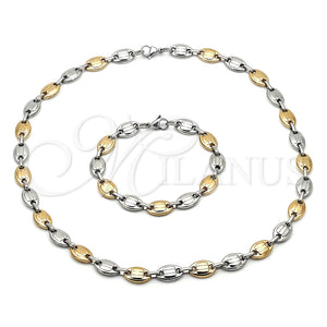 Stainless Steel Bracelet — Necklace and Bracelet Puff Mariner Design Polished Two — main product view — SKU 153855 | Acero Inoxidable brazalete — Necklace and Bracelet Puff Mariner diseño pulido Two — SKU 153855