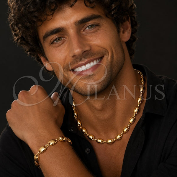 Stainless Steel Bracelet — Necklace and Bracelet Puff Mariner Design Polished 06. — alternate product view — SKU 153856 | Acero Inoxidable brazalete — Necklace and Bracelet Puff Mariner diseño pulido 06. — SKU 153856