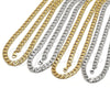 Stainless Steel Necklace and Bracelet, Pave Cuban Design, Diamond Cutting Finish, Steel Finish, 06.116.0024