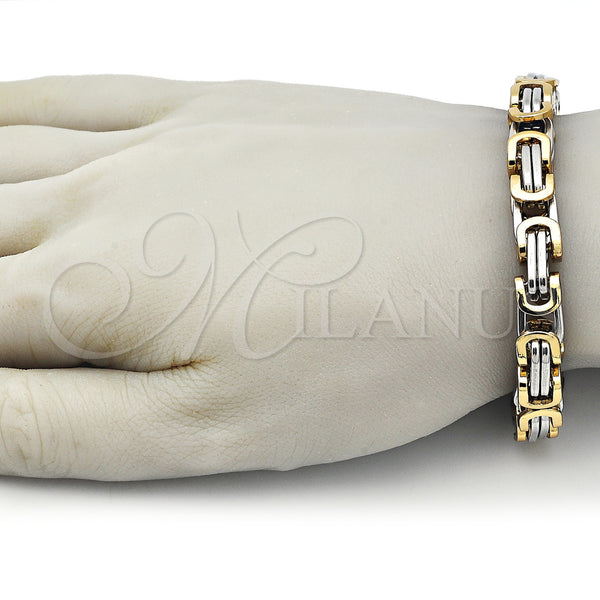 Stainless Steel Bracelet — Fancy Bracelet Polished Two Tone 03. Thickness 9 — alternate product view — SKU 153871 | Acero Inoxidable brazalete — elegante Bracelet pulido Two Tone 03. Thickness 9 — SKU 153871