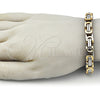 Stainless Steel Fancy Bracelet, Polished, Two Tone, 03.116.0030.09 (Thickness, 9 Inches Length)