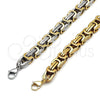 Stainless Steel Fancy Bracelet, Polished, Two Tone, 03.116.0030.09 (Thickness, 9 Inches Length)