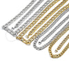 Stainless Steel Necklace and Bracelet, Pave Cuban Design, Diamond Cutting Finish, Steel Finish, 06.116.0027