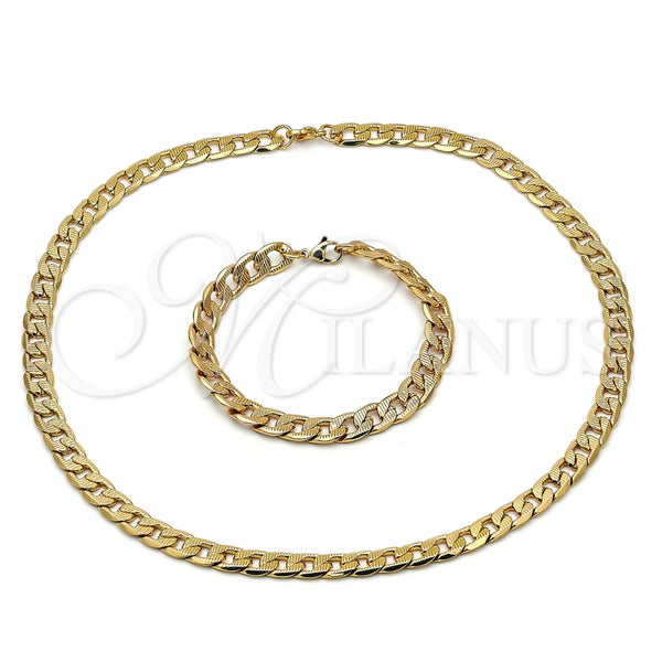 Stainless Steel Bracelet — Necklace and Bracelet Pave Cuban Design Diamond Cutting — main product view — SKU 153876 | Acero Inoxidable brazalete — Necklace and Bracelet Pave Cuban diseño Diamond Cutting — SKU 153876