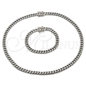Stainless Steel Bracelet — Necklace and Bracelet Miami Cuban Design Polished 06. — main product view — SKU 153901 | Acero Inoxidable brazalete — Necklace and Bracelet Miami Cuban diseño pulido 06. — SKU 153901