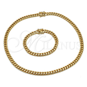 Stainless Steel Bracelet — Necklace and Bracelet Miami Cuban Design Polished 06. — main product view — SKU 153902 | Acero Inoxidable brazalete — Necklace and Bracelet Miami Cuban diseño pulido 06. — SKU 153902