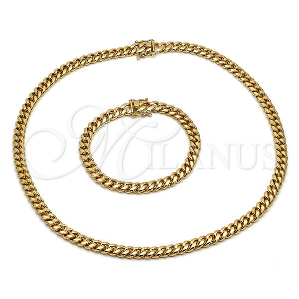 Stainless Steel Bracelet — Necklace and Bracelet Miami Cuban Design Polished 06. — main product view — SKU 153902 | Acero Inoxidable brazalete — Necklace and Bracelet Miami Cuban diseño pulido 06. — SKU 153902