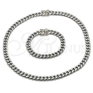Stainless Steel Bracelet — Necklace and Bracelet Miami Cuban Design Polished 06. — main product view — SKU 153905 | Acero Inoxidable brazalete — Necklace and Bracelet Miami Cuban diseño pulido 06. — SKU 153905