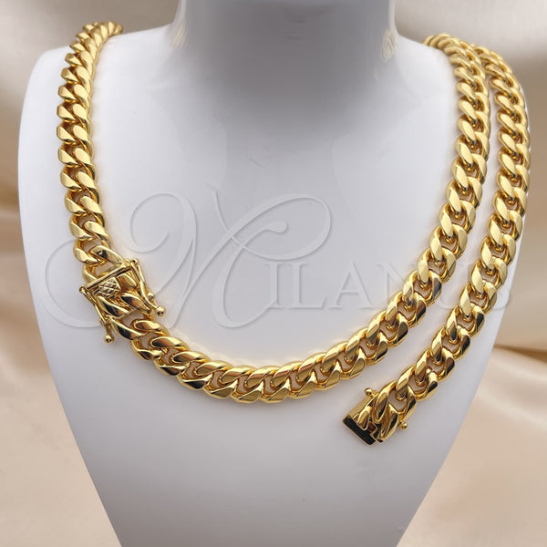 Stainless Steel Bracelet — Necklace and Bracelet Miami Cuban Design Polished 06. — alternate product view — SKU 153906 | Acero Inoxidable brazalete — Necklace and Bracelet Miami Cuban diseño pulido 06. — SKU 153906