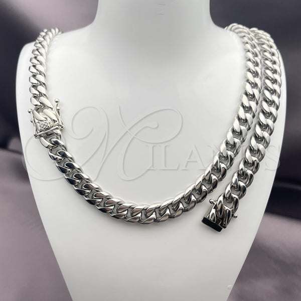 Stainless Steel Bracelet — Necklace and Bracelet Miami Cuban Design Polished 06. — alternate product view — SKU 153907 | Acero Inoxidable brazalete — Necklace and Bracelet Miami Cuban diseño pulido 06. — SKU 153907