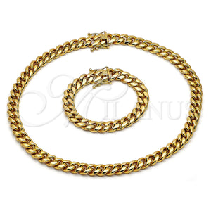Stainless Steel Bracelet — Necklace and Bracelet Miami Cuban Design Polished 06. — main product view — SKU 153908 | Acero Inoxidable brazalete — Necklace and Bracelet Miami Cuban diseño pulido 06. — SKU 153908