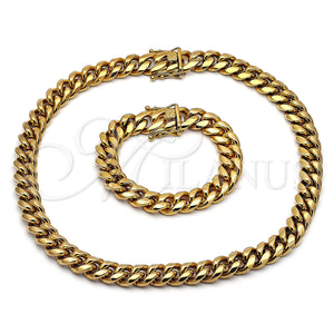 Stainless Steel Bracelet — Necklace and Bracelet Miami Cuban Design Polished 06. — main product view — SKU 153910 | Acero Inoxidable brazalete — Necklace and Bracelet Miami Cuban diseño pulido 06. — SKU 153910