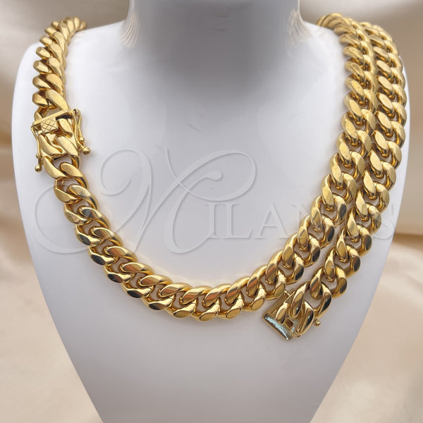 Stainless Steel Bracelet — Necklace and Bracelet Miami Cuban Design Polished 06. — alternate product view — SKU 153912 | Acero Inoxidable brazalete — Necklace and Bracelet Miami Cuban diseño pulido 06. — SKU 153912