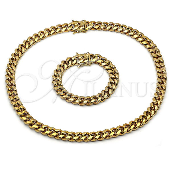 Stainless Steel Bracelet — Necklace and Bracelet Miami Cuban Design Polished 06. — main product view — SKU 153912 | Acero Inoxidable brazalete — Necklace and Bracelet Miami Cuban diseño pulido 06. — SKU 153912