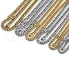 Stainless Steel Necklace and Bracelet, Miami Cuban Design, Polished, Golden Finish, 06.116.0042
