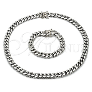 Stainless Steel Bracelet — Necklace and Bracelet Miami Cuban Design Polished 06. — main product view — SKU 153926 | Acero Inoxidable brazalete — Necklace and Bracelet Miami Cuban diseño pulido 06. — SKU 153926