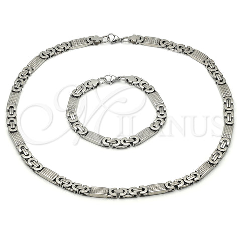 Stainless Steel Necklace and Bracelet, Polished, Steel Finish, 06.116.0049.22