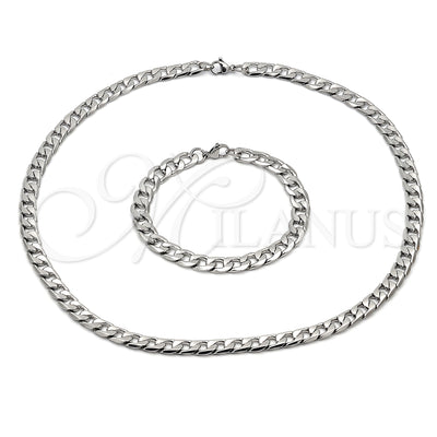 Stainless Steel Curb Jewelry Set 06.116.0051 for wholesale, main product view