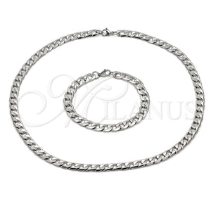Stainless Steel Bracelet — Necklace and Bracelet Curb Design Polished 06. — main product view — SKU 153936 | Acero Inoxidable brazalete — Necklace and Bracelet Curb diseño pulido 06. — SKU 153936