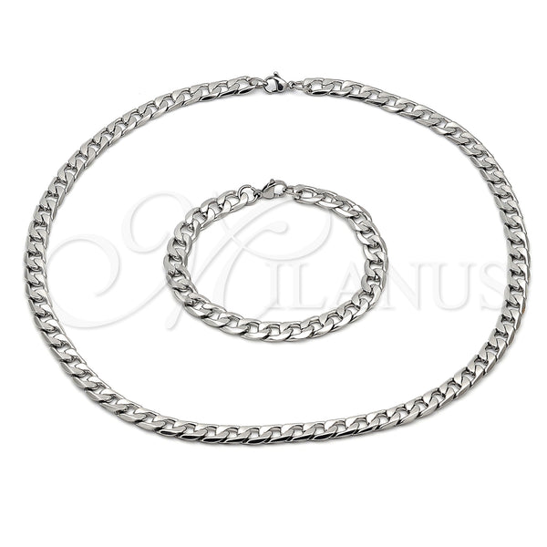 Stainless Steel Bracelet — Necklace and Bracelet Curb Design Polished 06. — main product view — SKU 153936 | Acero Inoxidable brazalete — Necklace and Bracelet Curb diseño pulido 06. — SKU 153936