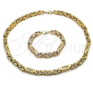 Stainless Steel Bracelet — Necklace and Bracelet Greek Key Design Polished 06. — main product view — SKU 153946 | Acero Inoxidable brazalete — Necklace and Bracelet Greek Key diseño pulido 06. — SKU 153946