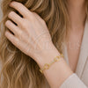 Oro Laminado Fancy Bracelet, Gold Filled Style with White Micro Pave, Polished, Golden Finish, 03.213.0231.08 (10 MM Thickness, 8 Inches Length)