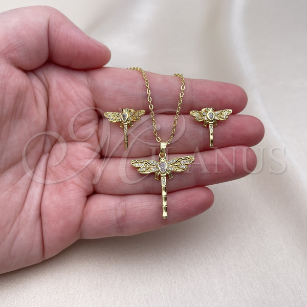 Gold Filled Ring — Earring and Pendant Adult Set Dragon-Fly Design with — alternate product view — SKU 153979 | Oro Laminado anillo — Earring and Pendant Adult Set Dragon-Fly diseño with — SKU 153979
