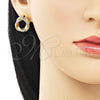 Oro Laminado Stud Earring, Gold Filled Style Love Knot Design, Polished, Golden Finish, 02.163.0217