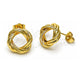 Oro Laminado Stud Earring, Gold Filled Style Love Knot Design, Polished, Golden Finish, 02.163.0217