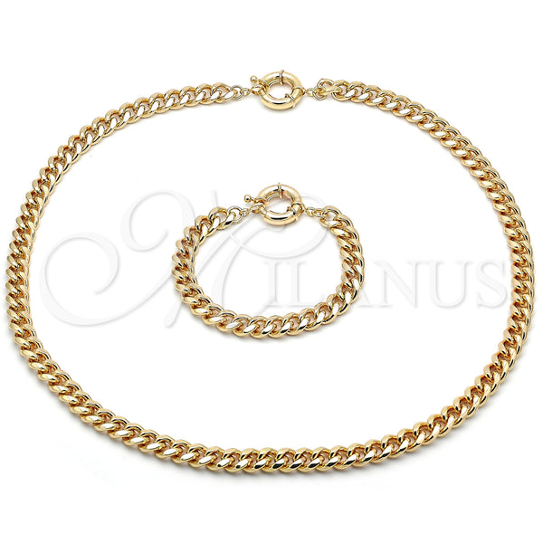 Gold Filled Bracelet — Necklace and Bracelet Miami Cuban Design Polished 06. — main product view — SKU 154018 | Oro Laminado brazalete — Necklace and Bracelet Miami Cuban diseño pulido 06. — SKU 154018
