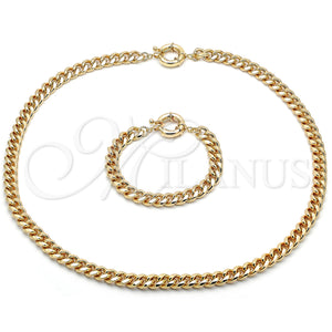 Gold Filled Bracelet — Necklace and Bracelet Miami Cuban Design Polished 06. — main product view — SKU 154018 | Oro Laminado brazalete — Necklace and Bracelet Miami Cuban diseño pulido 06. — SKU 154018