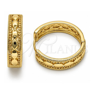 Oro Laminado Huggie Hoop, Gold Filled Style Polished, Golden Finish, 02.213.0571.25