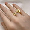 Oro Laminado Elegant Ring, Gold Filled Style Puff Mariner Design, Polished, Golden Finish, 01.196.0001 (One size fits all)