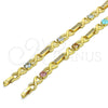 Oro Laminado Fancy Bracelet, Gold Filled Style Infinite Design, with White Cubic Zirconia, Polished, Golden Finish, 03.196.0010.08 (07 MM Thickness, 8 Inches Length)