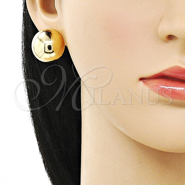 Gold Filled Ring — Leverback Earring Ball and Hollow Design Polished 02. — alternate product view — SKU 154138 | Oro Laminado anillo — Leverback Earring Ball and Hollow diseño pulido 02. — SKU 154138
