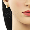 Oro Laminado Stud Earring, Gold Filled Style Polished, Golden Finish, 02.195.0227