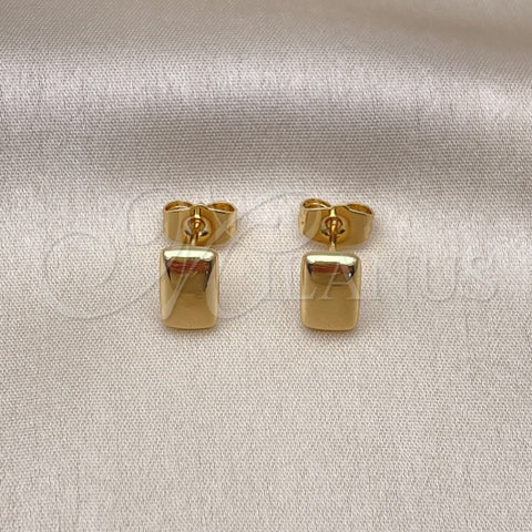 Oro Laminado Stud Earring, Gold Filled Style Polished, Golden Finish, 02.195.0227