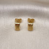 Oro Laminado Stud Earring, Gold Filled Style Polished, Golden Finish, 02.195.0227