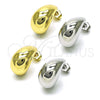 Oro Laminado Stud Earring, Gold Filled Style Ball Design, Polished, Golden Finish, 02.163.0226