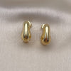 Oro Laminado Stud Earring, Gold Filled Style Polished, Golden Finish, 02.163.0227