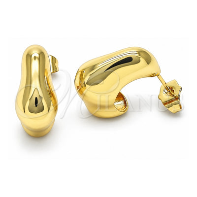 Oro Laminado Stud Earring, Gold Filled Style Polished, Golden Finish, 02.163.0227