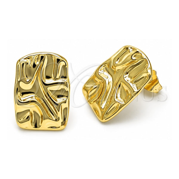 Oro Laminado Stud Earring, Gold Filled Style Polished, Golden Finish, 02.163.0230