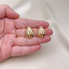 Oro Laminado Stud Earring, Gold Filled Style Polished, Golden Finish, 02.122.0120
