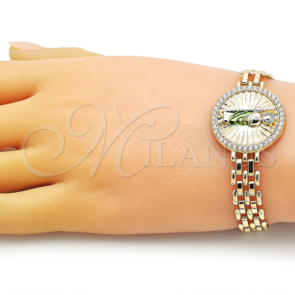 Gold Filled Bracelet — Fancy Bracelet San Judas and Bismark Design with — alternate product view — SKU 154178 | Oro Laminado brazalete — elegante Bracelet San Judas and Bismark diseño with — SKU 154178
